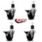 Service Caster 3.5'' Phenolic Swivel 1-7/8'' Expanding Stem Caster Set with Brake, 4PK SCC-EX20S3514-PHS-PLB-178-4 - alternate 3